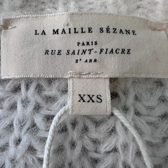 Sezane Emile Cardigan Sweater Women’s 2XS XXS Ivory Cream Knit Alpaca Blend - Picture 7 of 10